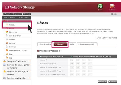 LG NAS N1T1 - Adresse IP - 1