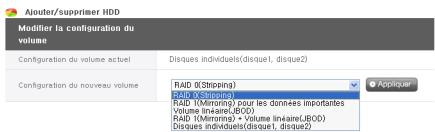 LG NAS N2R1 - Configuration d'un volume - 2