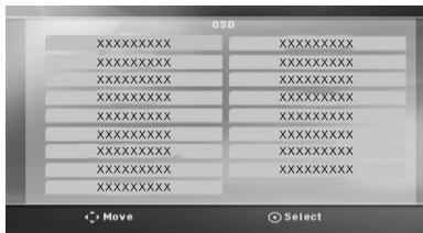 LG DH6220C - Paramètres de langue initiaux pour l'affichage à l'écran - en option - 1