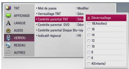 LG HR935D, HR939D - Réglage du contrôle parental de la télévision numérique - 1