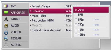 LG HR935D, HR939D - Réglage de la résolution - 3