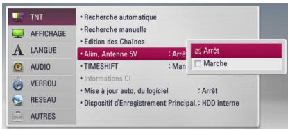 LG HR935D, HR939D - Réglage de l'alimentation de l'antenne - 1