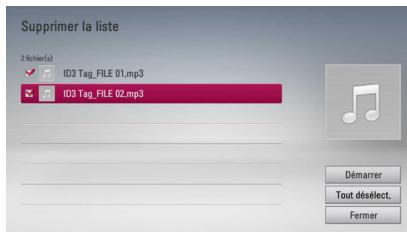 LG HR935D, HR939D - Suppression d'un fichier audio de votre liste de lecture - 1