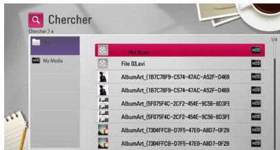 LG HR935D, HR939D - Recherche de contenu sur le disque dur par nom de fichier - 2