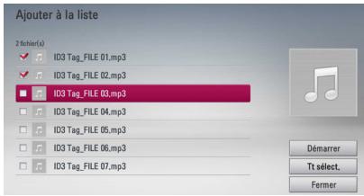 LG HR935D, HR939D - Ajout d'un fichier audio à votre liste de lecture - 1