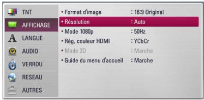 LG HR935D, HR939D - Réglage de la résolution - 2