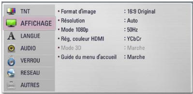 LG HR935D, HR939D - Réglage de la résolution - 1
