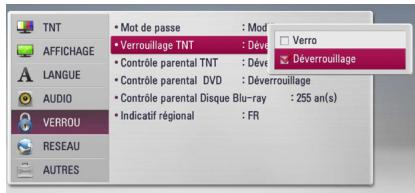 LG HR935D, HR939D - Réglage du verrouillage de la télévision numérique - 1