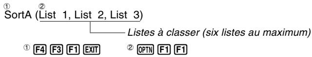 CASIO 35+ - Utilisation des fonctions de classement de listes dans un programme - 1