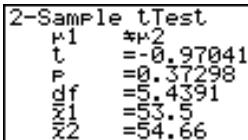 CASIO 35+ - Effectuer le test t à 2 échantillons quand deux listes de données sont entières - 1