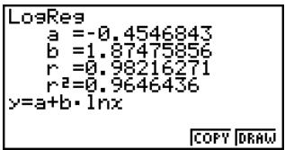 CASIO 35+ - Graphique de régression logarithmique - 1