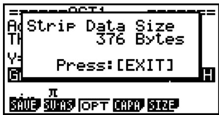 CASIO GRAPH 75+ E - Pour afficher l'écran d'utilisation de la mémoire d'un bandeau - 1