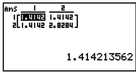 CASIO GRAPH 75+ E - - Calcul de nombres complexes avec une matrice - 1