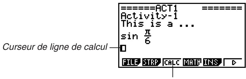 CASIO GRAPH 75+ E - Saisie d'une formule de calcul dans une eactivity - 1