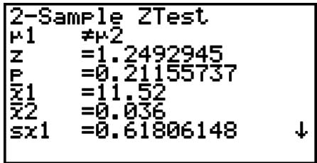 CASIO GRAPH 75+ E - - Test z à 2 échantillons - 4