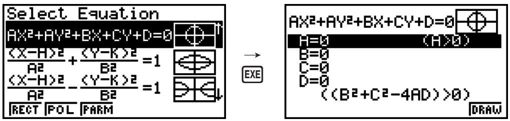 CASIO GRAPH 75+ E - Tracé du graphe d'une section conique - 1