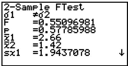 CASIO GRAPH 75+ E - Test f à 2 échantillons - 3
