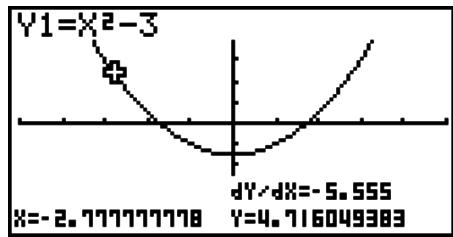 CASIO GRAPH 75+ E - Affichage de la valeur de la fonction dérivée - 1