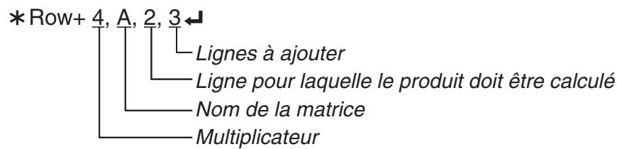 CASIO GRAPH 75+ E - - Pour calculer un produit des valeurs (*row) - 2