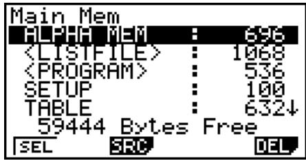 CASIO GRAPH 75+ E - Écran d'information de mémoire - 1