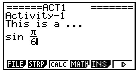 CASIO GRAPH 75+ E - Saisie d'une formule de calcul dans une eactivity - 2