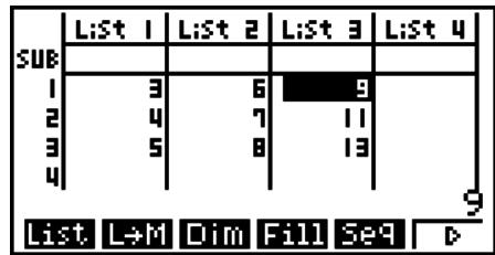 CASIO GRAPH 75+ E - Pour saisir une série de valeurs simultanément - 6