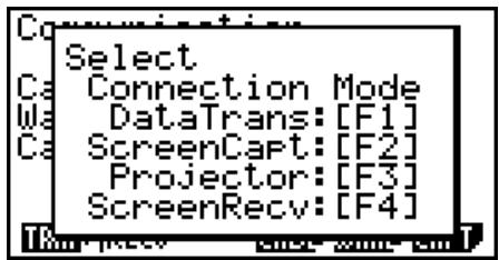CASIO GRAPH 75+ E - Écran de sélection du mode de connexion - 1