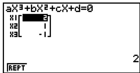 CASIO GRAPH 75+ E - Exemple pour résoudre l'équation cubique (unité d'angle = rad) - 1