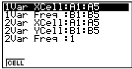 CASIO GRAPH 75+ E - Spécification de la plage de données pour les calculs statistiques - 1