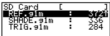 CASIO GRAPH 75+ E - Exemple rechercher tous les fichiers dans la carte SD dont le nom commence par la lettre « r - 1