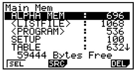 CASIO GRAPH 75+ E - Utilisation du gestionnaire de mémoire - 1