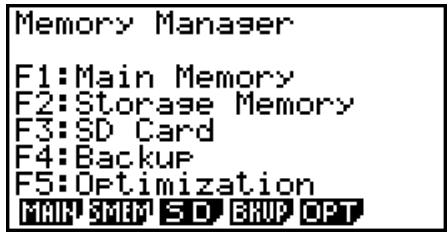 CASIO GRAPH 75+ E - Utilisation du gestionnaire de mémoire - 2
