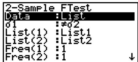 CASIO GRAPH 75+ E - Test f à 2 échantillons - 1