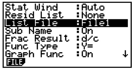 CASIO GRAPH 75+ E - - Pour passer d'un fichier de liste à un autre - 1
