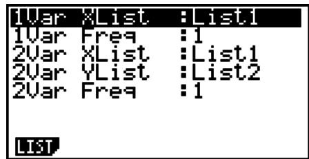 CASIO GRAPH 75+ E - - Pour définir les listes de données pour les calculs statistiques - 1