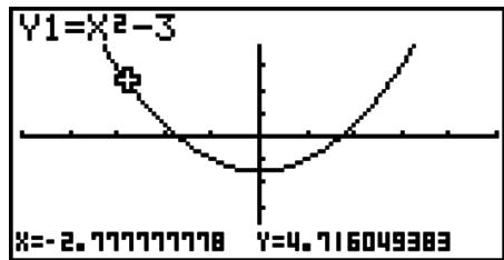 CASIO GRAPH 75+ E - Lecture des coordonnées de points sur une ligne de graphe - 1