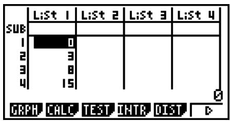 CASIO GRAPH 75+ E - Introduction de calculs scientifiques dans une liste - 3