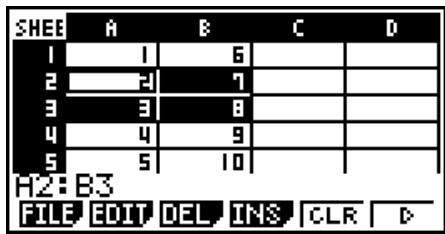 CASIO GRAPH 75+ E - Sélection d'une plage de cellules - 1