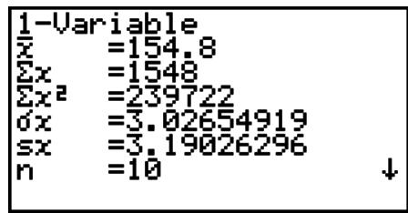 CASIO GRAPH 75+ E - Calculs statistiques à variable unique - 1