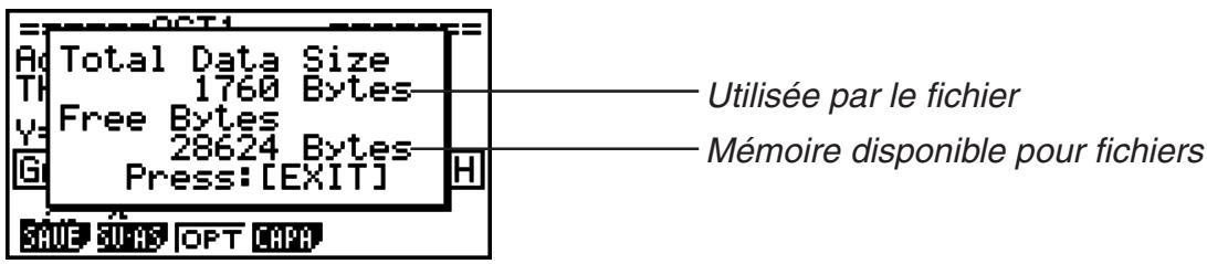 CASIO GRAPH 75+ E - - Pour afficher l'écran d'utilisation de la mémoire eactivity - 1