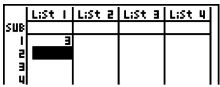 CASIO GRAPH 75+ E - Pour introduire des valeurs une à une - 2