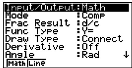 CASIO GRAPH 75+ E - - Pour changer la configuration d'un mode - 1