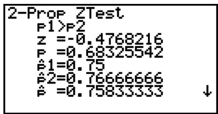 CASIO GRAPH 75+ E - - Test z à 2 proportions - 2