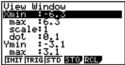 CASIO GRAPH 75+ E - Paramètres des coordonnées polaires - 1