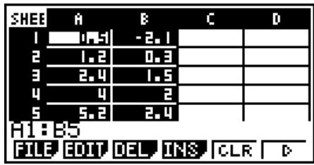 CASIO GRAPH 75+ E - - Saisie des données et tracage d'un graphe statistique (diagramme de dispersion) - 1