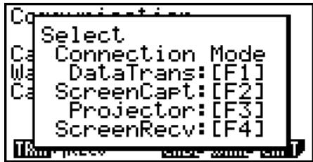 CASIO GRAPH 75+ E - Écran de sélection du mode de connexion - 1