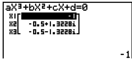 CASIO GRAPH 75+ E - Exemple pour résoudre l'équation cubique (unité d'angle = rad) - 4