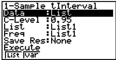 CASIO GRAPH 75+ E - Intervalle t à 1 échantillon - 1