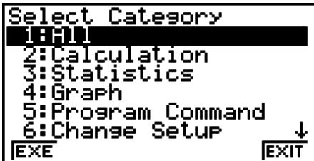 CASIO GRAPH 75+ E - - Utilisation du catalogue pour entraîner une commande - 1