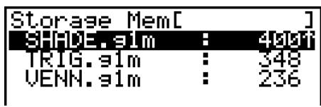 CASIO GRAPH 75+ E - Pour rechercher un fichier dans la mémoire de stockage - 1